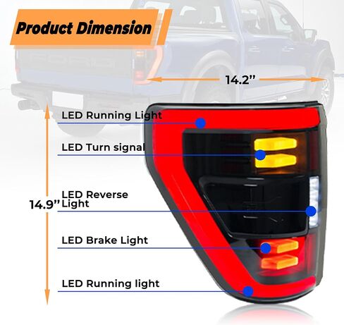مجموعة مصابيح الذيل مناسبة لسيارات Ford Ranger 2012-2019 T6 T7 T8 مصابيح خلفية LED مع بداية ديناميكية للتوصيل والتشغيل وتدفق التوجيه الخلفي زوج تجميع الضوء الخلفي المدخن in Saudi Arabia