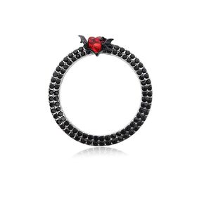 Car Engine Start Stop Ring Red Devil Heart Car Decor Bling Push Start Button Sticker Ring Bat Car Accessories Black Ignition Ring Car Charm