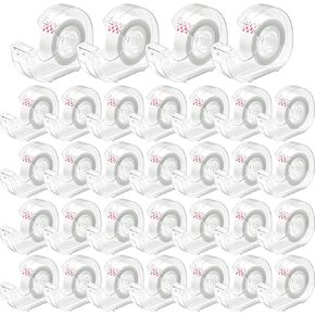 100 Rolls Transparent Tape Bulk Refills, Clear Tape Dispenser Refill, Invisible Desk Tape Glossy Gift Wrap Tapes for Dispenser, Office, School, Home, 3/4 x 1000 Inches