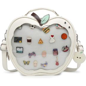 Cute Red Apple Ita Bag Kawaii Pin Display Purse Backpack Crossbody Shoulder Bag