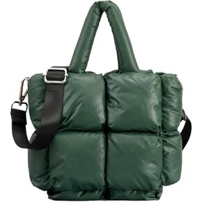 Puffer Tote Bag, Small Puffy Bags for Women Lightweight Down-Filled Crossbody Quilted Tote Bag Shoulder Handbags Purse