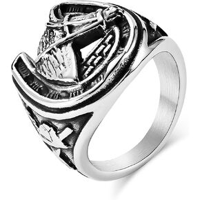 Animal Ring Lucky Horse Ring for men Wedding Rings for Men U Shape Horseshoe rings Hip Hop ring Stainless Steel Jewelry Punk Ring Club ring Heavy Metal ring Party