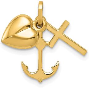 ليكس ولو 14k الذهب الأصفر القلب الصليب ومرساة سحر in Kuwait