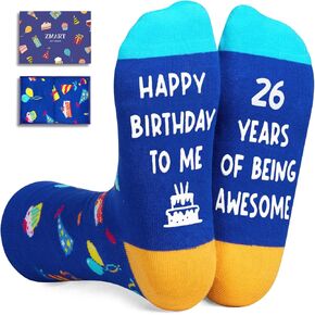 Zmart 26th Birthday Gifts Ideas for Men - 26th Birthday Gifts for Him Her, Socks for 26 Year Olds, Best Gifts for 26 Year Old Man Woman