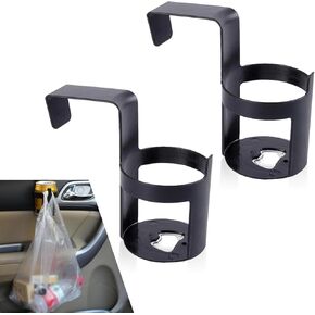 Pack-2 Car 2.8" x 5.5" Cup Holder, Waterproof and Scratch Resistant Portable Hanging Cup Holder, Multi-Function Storage Accessory for Treadmill Refrigerator, Universal for Cars Home (Black)