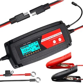 TPE Fully Automatic Smart Charger, 3 in 1 Car Battery Charger Battery Charger and Maintainer 12V 2/4/8 Amp Battery Charger Battery Desulfator with LCD Display for AGM, GEL and Wet Batteries in Kuwait