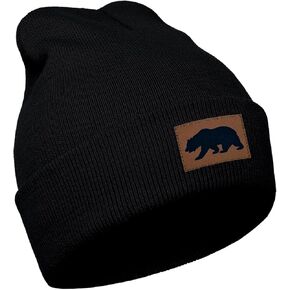 Black Beanie Cute Funny Embroidery Knit Hat Cap for Men Women Winter Warm Stretch Accessories Gifts