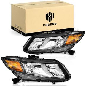 [OE Style Anti-Yellowing for 2012-2015 Honda Civic 4Dr Sedan Headlights for 12-13 Honda Civic 2Dr Coupe Pair Headlamp
