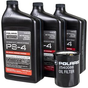 Polaris Full Synthetic Oil Change Kit, 3 qts. of PS-4 Extreme 0W-50 Engine Oil, 1 Oil Filter and Crush Washer