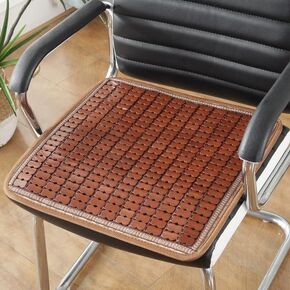 1PCS Brown Bamboo Seat Cusion Anti-Slip Chair Seat Cushion Cool Comfort Cushion 44x44CM Natural Bamboo Made Eco-Friendly Universal Comfortable Car Seat Cover Cushion with High Ventilation