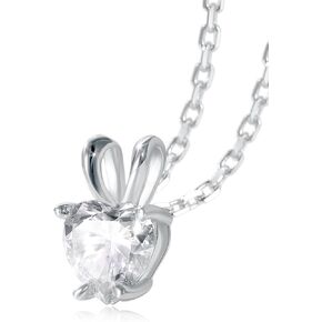 1-2 Carat Moissanite Cute Small Solitaire Necklace for Women, Round Cut/Heart Cut, Solid 925 Sterling Silver, 16"/18"/20" Adjustable Chain, Anniversary Mother's Day Christmas Valentines Gift