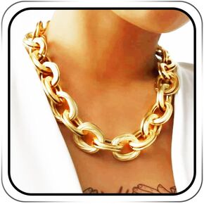 JAKAWIN Chunky Choker Necklace Gold Cuban Link Chain Necklaces for Women
