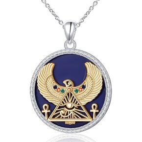 Alphm Egyptian Jewelry for Women 925 Sterling Silver Bastet Goddess/Eye of Horus Pendant Necklace Ancient Egyptian Jewelry Present in Kuwait