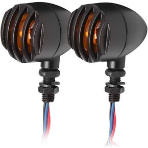 Motorcycle Bullet Turn Signal Lights 3 Wires Indicators Blinker Light Compatible with Harley Honda Yama-ha Suzuki Kawasaki Cruiser Chopper