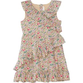 Janie and Jack Girls' Tan Floral Dress (Toddler/Little Big Kids)