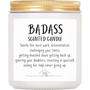 Congratulations Gifts for Women, Inspirational Gifts for Women Friends Coworkers, Birthday Christmas Gifts for Women - Boss Lady, New Job, Promotion Gifts for Women, 7oz Badass Scented Candle