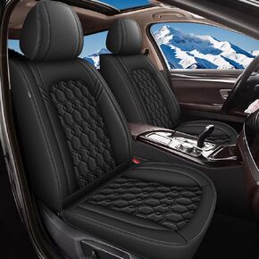 Fit for Jetta Seat Covers, 2 Front Faux Leather Car Seat Covers for 2008-2024 2025 Volkswagen Jetta(Black)