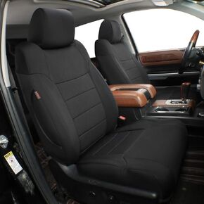 EKR Custom Fit Tundra مجموعة كاملة من أغطية مقاعد السيارة لاختيار Toyota Tundra كابينة ممتدة ومزدوجة 2014 2015 2016 2017 2018 2019 2020 2021 - جلدي (عنابي)