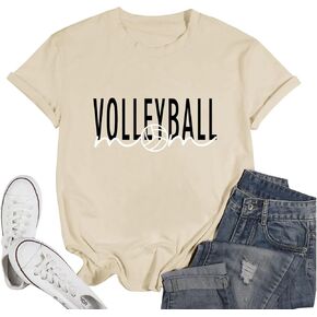 Volleyball Mom Shirt for Women Volleyball Game Day Practice Shirts Volleyball Gifts Graphic Tees Cotton T Shirt Tops in Kuwait