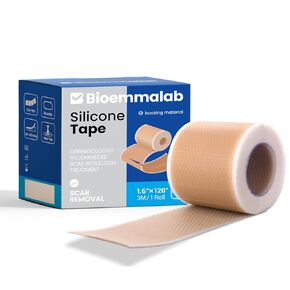 Silicone Scar Sheets Surgical Tape (1.6"x120" Roll) Face Patches Acne Treatment C Section Strips, Skin-Sensitive Medical Grade Healing Scar Bandages Pads for Keloid, Stretch and Tummy Tuck Recovery