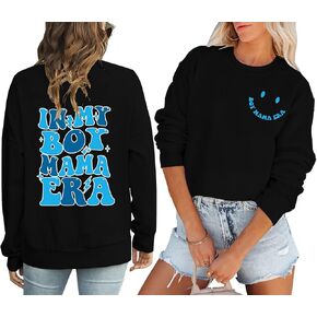 Pingyongchang In My Boy Girl Mama Era Long-sleeve Shirt for Women Mom's Novelty Sweatshirt Graphic Top