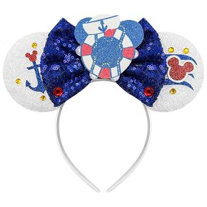 Mouse Ears Headbands for Women Park Ears Sequin Inspired Mouse Ears (Brown)
