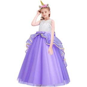 MYRISAM Unicorn Costume Princess Birthday Bowknot Long Tulle Fancy Dress Pageant Christmas Party Halloween Carnival Outfits