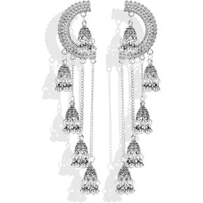 Jhumkas Indian Earrings for Women Jhumkas Jhumki Tassel Earrings Ethnic Dangle Earrings Beaded Bell Earrings Indian Jewelry for Women