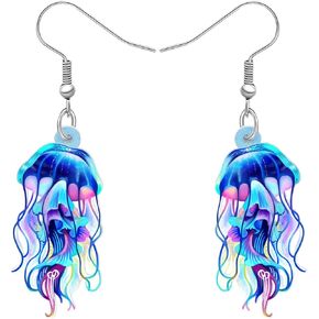Acrylic Jellyfish Earrings Dangle Jewelry Crab Octopus Whale Turtle Earrings for Women Ocean Animals Summer Gifts
