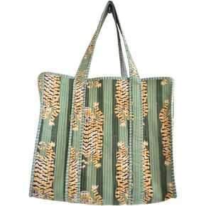 RAJBHOOMI HANDICRAFTS Women’s 100% Cotton Lightweight Shoulder Tote Bag with Interior Poeckt Casual Handbag for Women