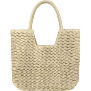 Straw Beach Bags for Women Large Beach Tote Bag Woven Shoulder Handbag Purse for Summer