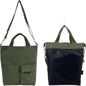 ReBirth Green Crossbody Reversible Tote – Eco-Friendly, Water-Resistant – Cinnamon/Army