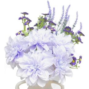 Artificial Daisy Flowers Fake Gerber Daisy Silk Flower Bouquets 2 Bundles Pastoral Style for Home Garden Window Wedding Indoor Outdoor Decoration (White)