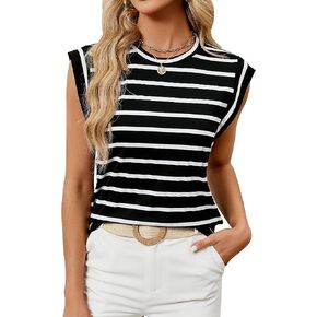 Womens Summer Crewneck Tank Top Sleeveless Tops Casual Loose 2024 Fashion Basic Tees Shirts