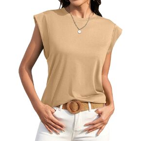 Womens Summer Crewneck Tank Top Sleeveless Tops Casual Loose 2024 Fashion Basic Tees Shirts