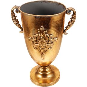 Gadpiparty Trophy Shaped Vase Vintage Floral Bucket Antique Rustic Flower Vase Plant Container for Home Table Centerpieces Decor