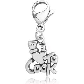 CHOORO Cook Charm Chef Jewelry I Love Cooking Zipper Pull Gift Culinary Charm Gift Cooking Jewelry Cooker Charm Gift Cook Lover Gift