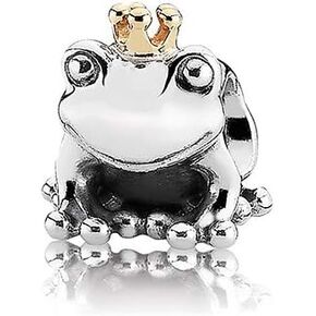 MiniJewelry Frog Prince Charm fits Pandora Bracelets Gold Crown Sterling Silver Gift Women Birthday Christmas