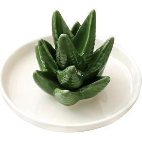 Aloe-Cactus-Jewelry Tray-Ring Necklace Jewelry Trinket-Ceramic Succulent Decorative-Holder for Wedding Engagement Home Decor