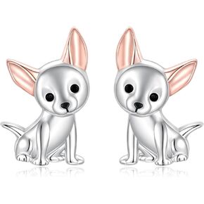 Dog Stud Earrings 925 Sterling Silver-Cute Puppy Dog Stud Earrings for Women-Hypoallergenic Dog Earring Jewelry Gifts for Young Ones