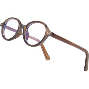 Vintage Round Glasses for Men Women Retro Oval Frame Blue Light Blocker Fake Nerd Eyeglasses