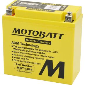 Motobatt MBT14B4 Battery for Yamaha and Hyosung can replace Yuasa YT14B4, YT14BBS