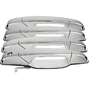 Exterior Chrome Door Handles 4 Pcs Car Door Handle Front Rear Driver & Passenger For Cadillac Escalade Chevy Avalanche Silverado Suburban Tahoe Gmc Sierra Yukon 2007-2014 OE 22738721 20828258 22738722