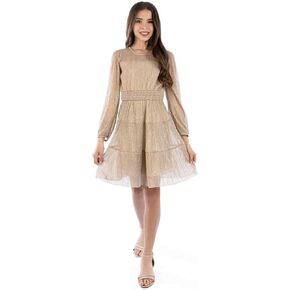 Speechless Girls' Long Sleeve Plisse Party Dress
