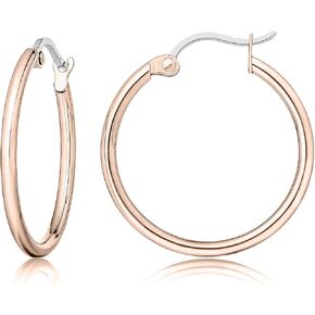 Limerencia Hypoallergenic Pure Titanium Twisted Rope Round Hoop Earrings for Women