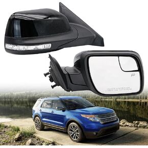 Left Driver Side Mirror Compatible for Ford Explorer 2011-2019 With Blind Spot Glass Power Heated Turn signal And Puddle Light, Without Power Folding(7Pins). ‎GB5Z17683BA (Left Driver Side Mirror)