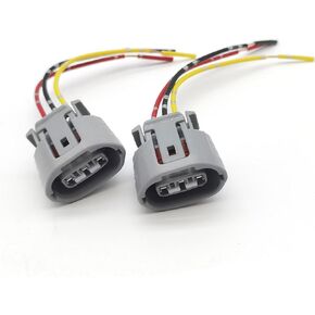 2 PCS Car Generator Quick Connect/Disconnect Plug, 3 Pin 3 Wire Waterproof Flame Retardant Regulator Plug Wiring Harness Connector, Compatible with Lexus Nissan Infiniti EX35 G35 (Gray)