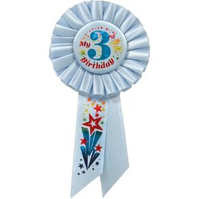 My 3rd Birthday Rosette in Blue