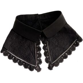 WENLOOY Retro Hollow Out Lace Floral False Collar Detachable Fake Collar for Women Girl