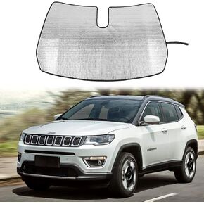 JeCar Windshield Sunshade for Jeep Compass 2017 2018 2019 2020 Front Window Sun Shade Foldable Sun Visor